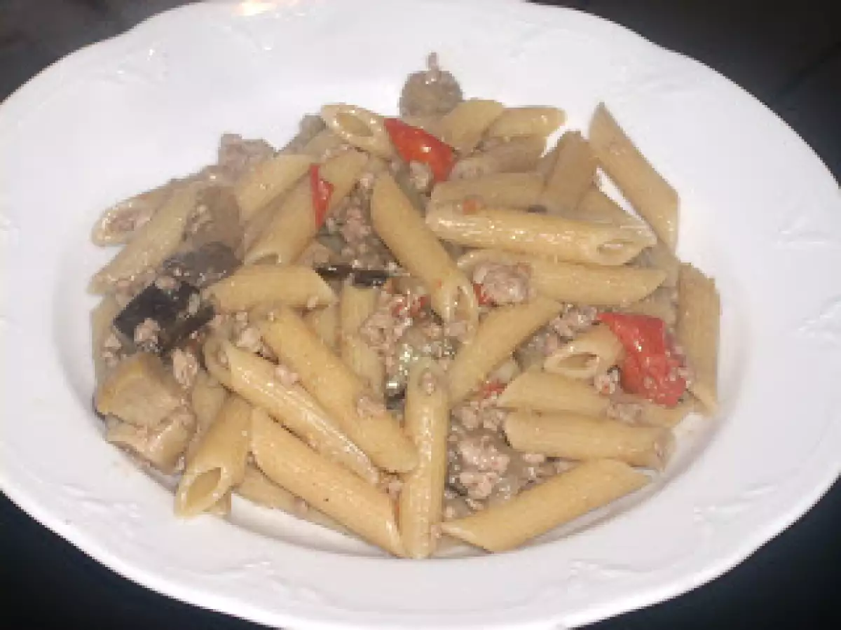 Pennette integrali con melanzane e funghi - foto 2