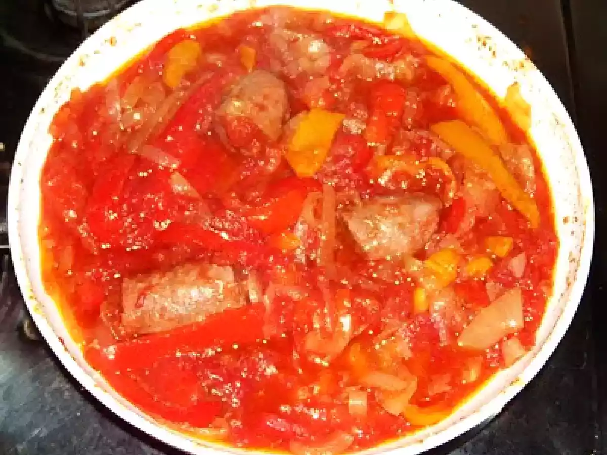 Peperonata con salciccia