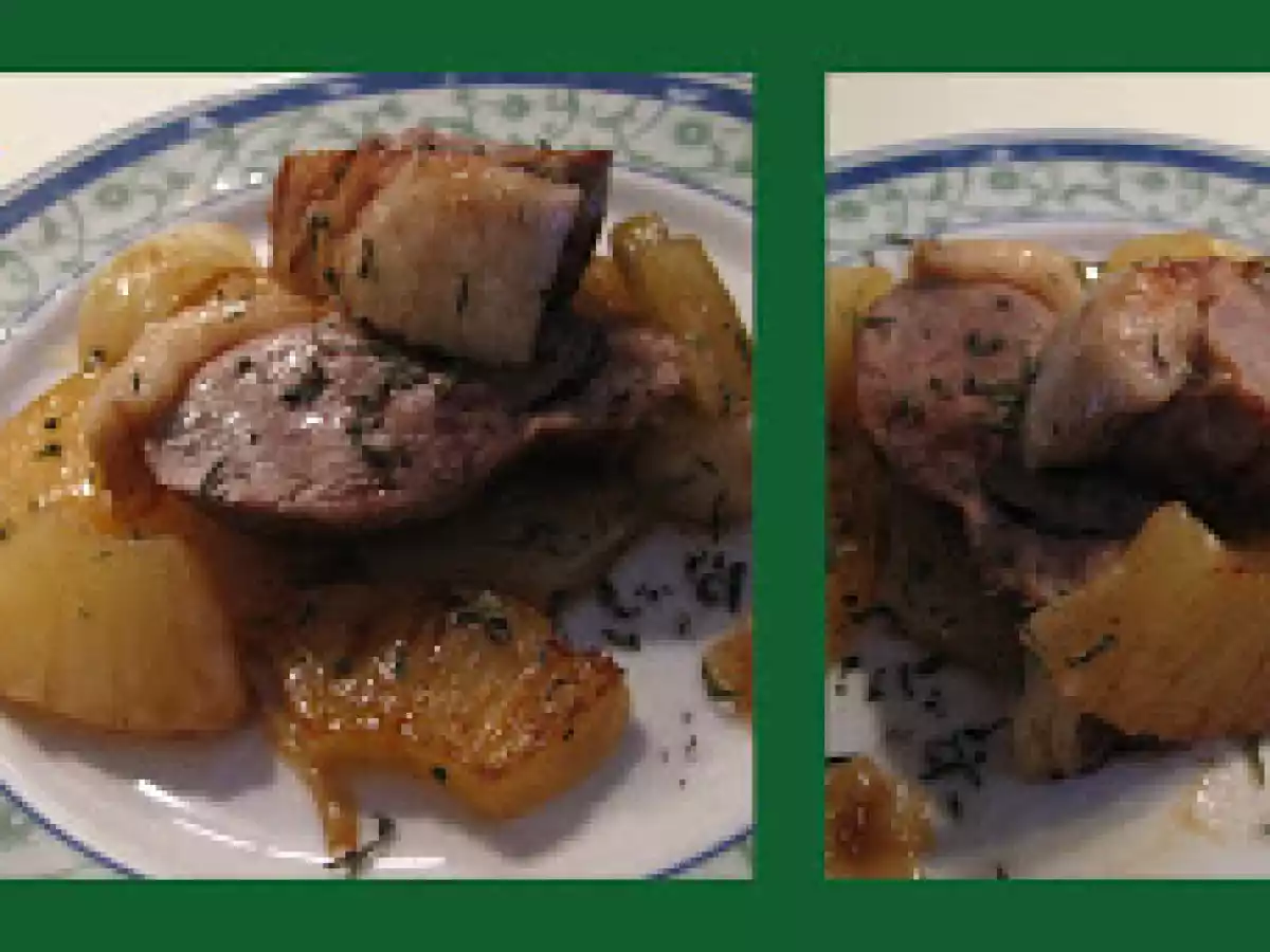 PETTO D'ANATRA CON CIPOLLINE E ANANAS - foto 2