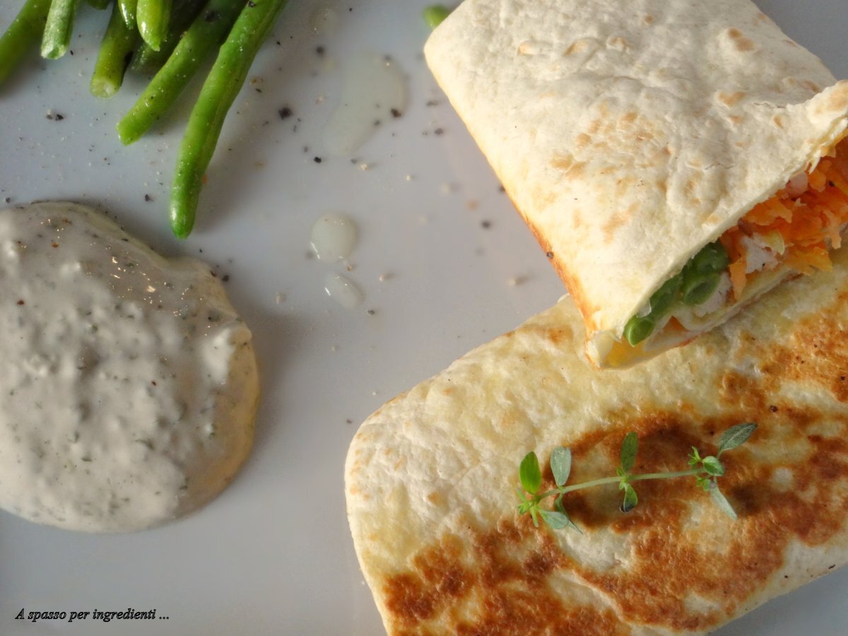 Piadine con tacchino, carote e maionese all'origano - foto 2