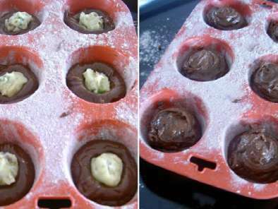 Piccoli muffins al cioccolato con cuore di pistacchio _ Pisztàciàs csokis muffins - foto 2