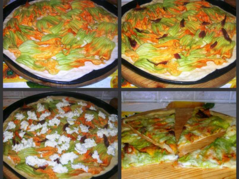 Pizza ai fiori di zucca, mozzarella e alici, foto 2