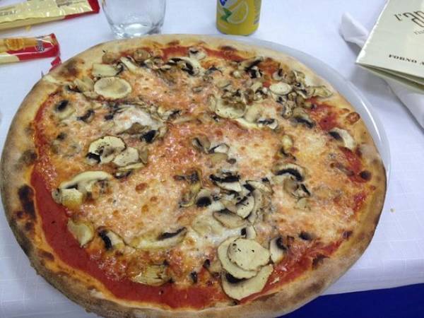 Pizza ai funghi freschi