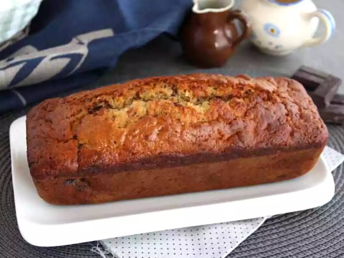 Plumcake banana e cioccolato fondente - Ricetta facile