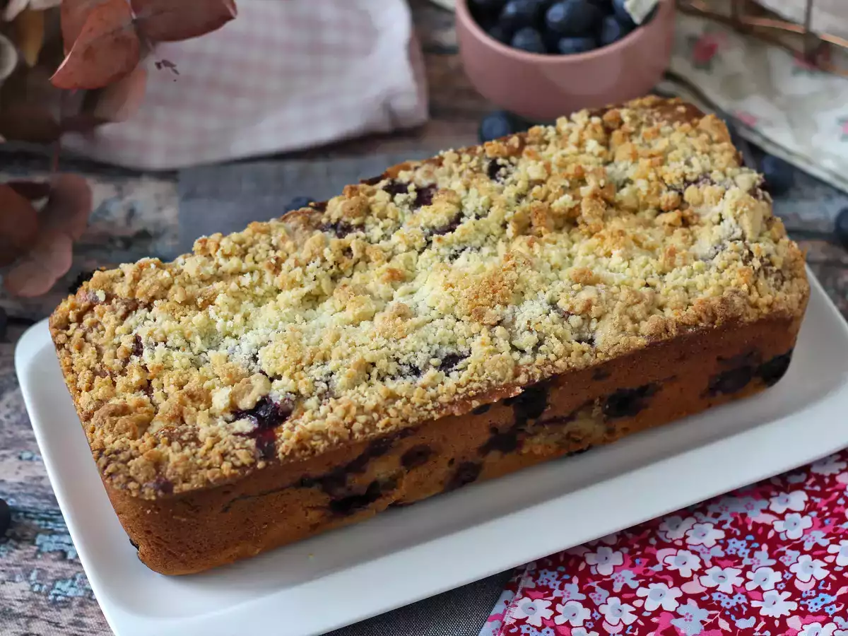Plumcake crumble ai mirtilli morbido e goloso - foto 6