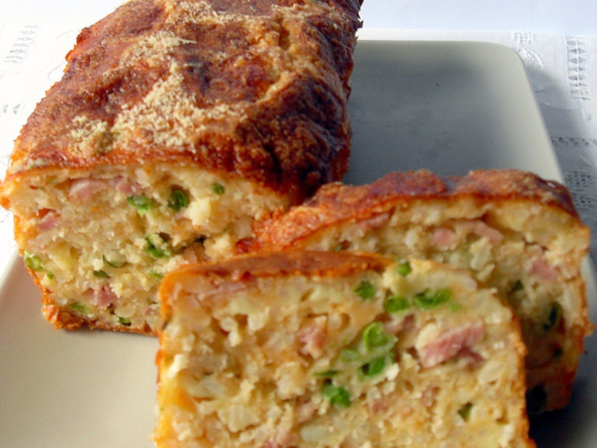 Plumcake di riso, prosciutto cotto e piselli - foto 2