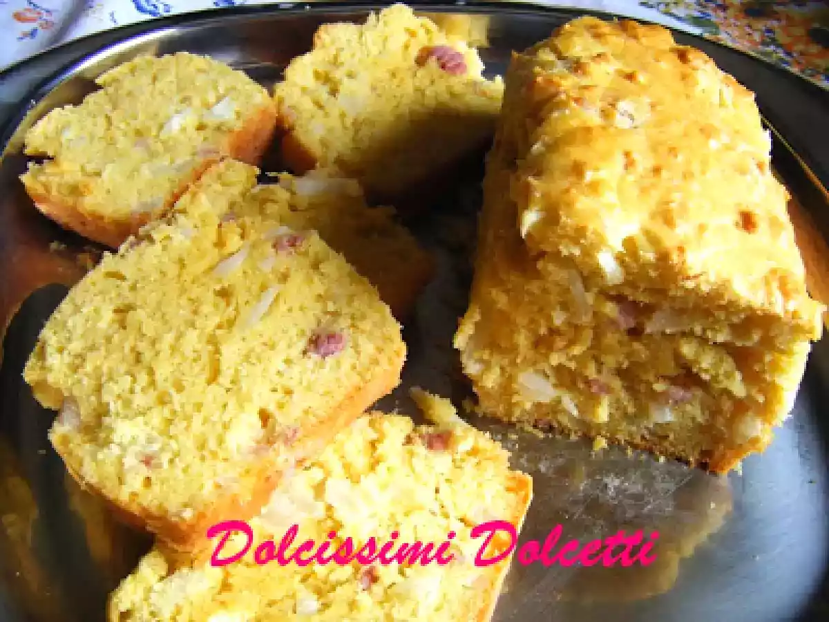 Plumcake salato con cipolle e pancetta - foto 2