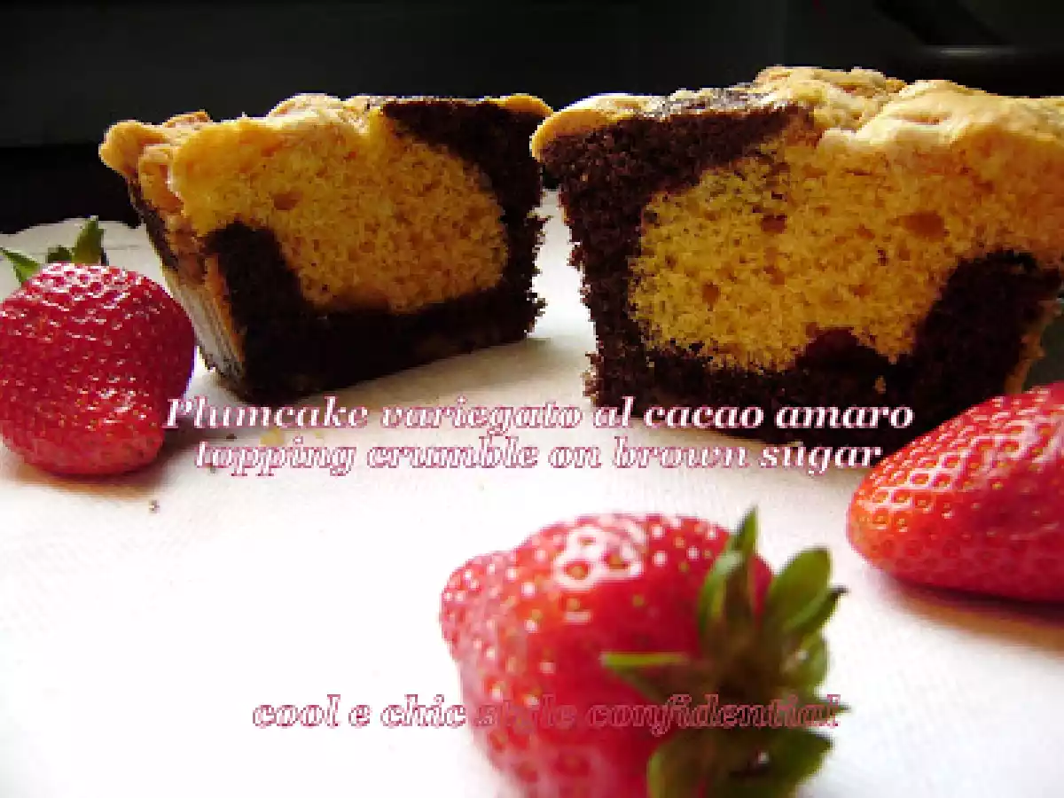 Plumcake variegato al Cacao Amaro ( topping crumble di brown sugar )
