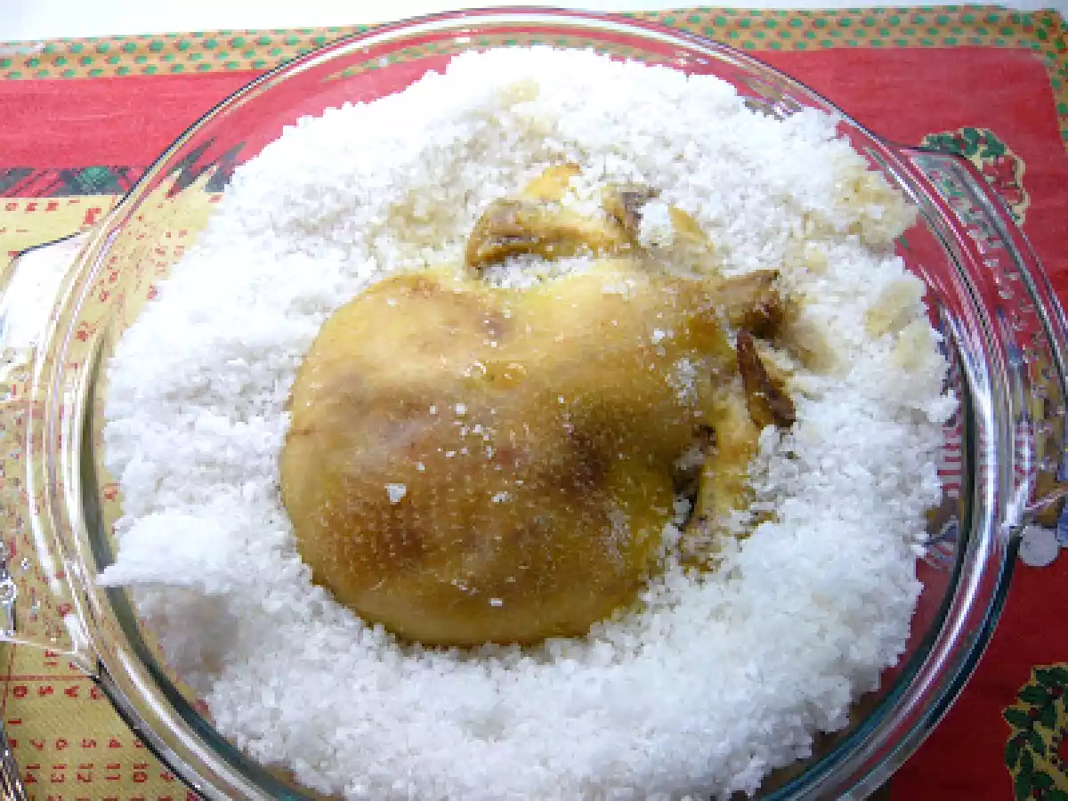 Pollo al sale cotto in forno