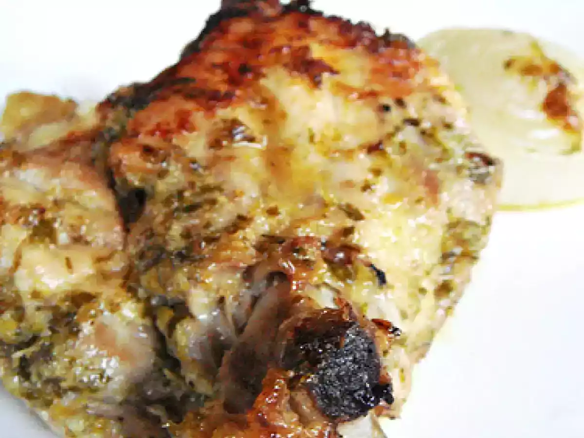 Pollo arrosto con timo limonato e cipolle