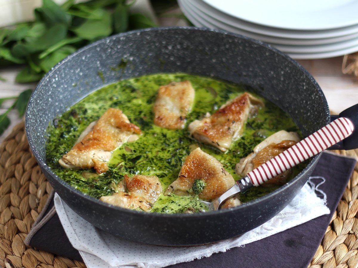 Pollo con crema di funghi e spinaci - foto 3