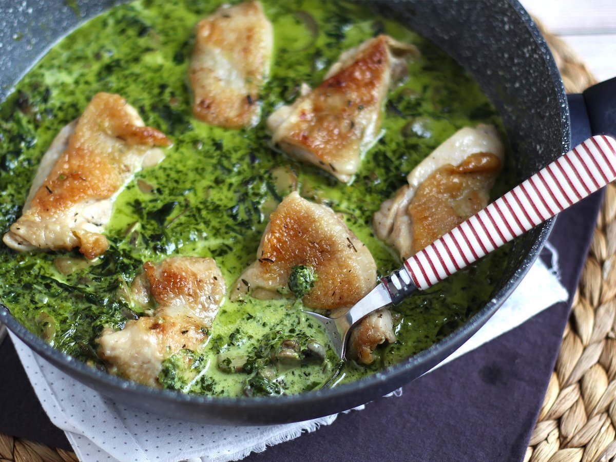 Pollo con crema di funghi e spinaci - foto 5