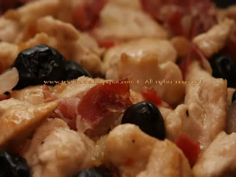 Pollo con olive taggiasche e dadolata di spek - foto 2