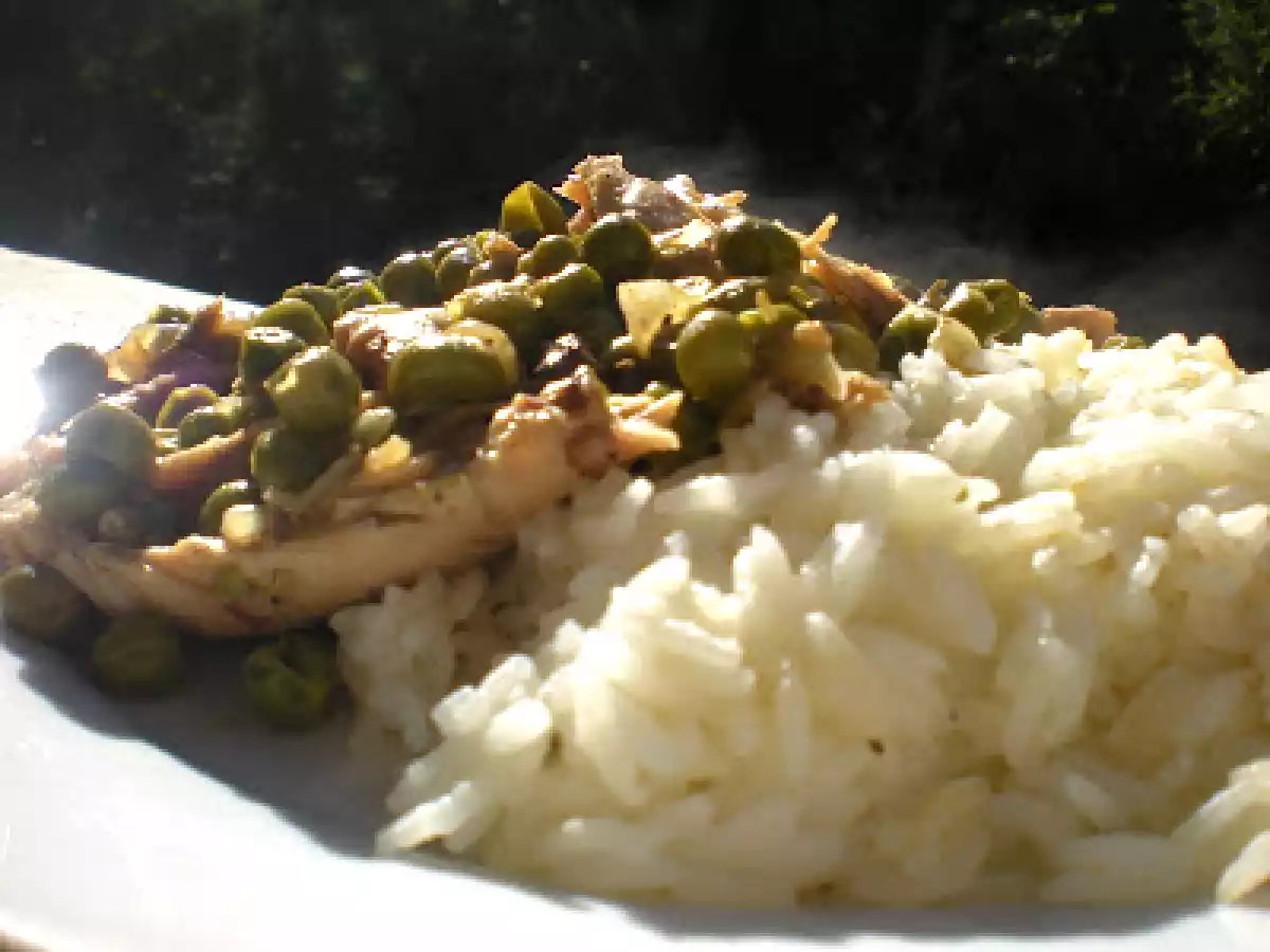 Pollo con piselli e riso basmati - foto 3
