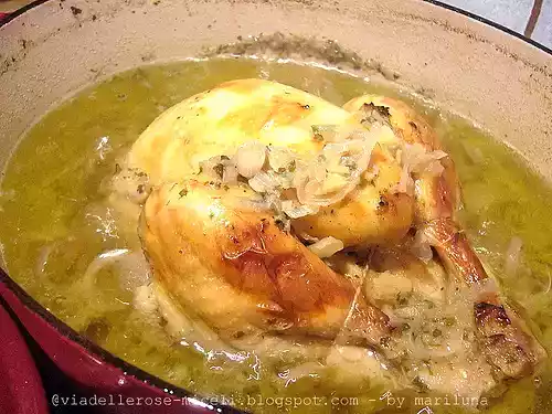 Pollo confit allo zenzero e coriandolo