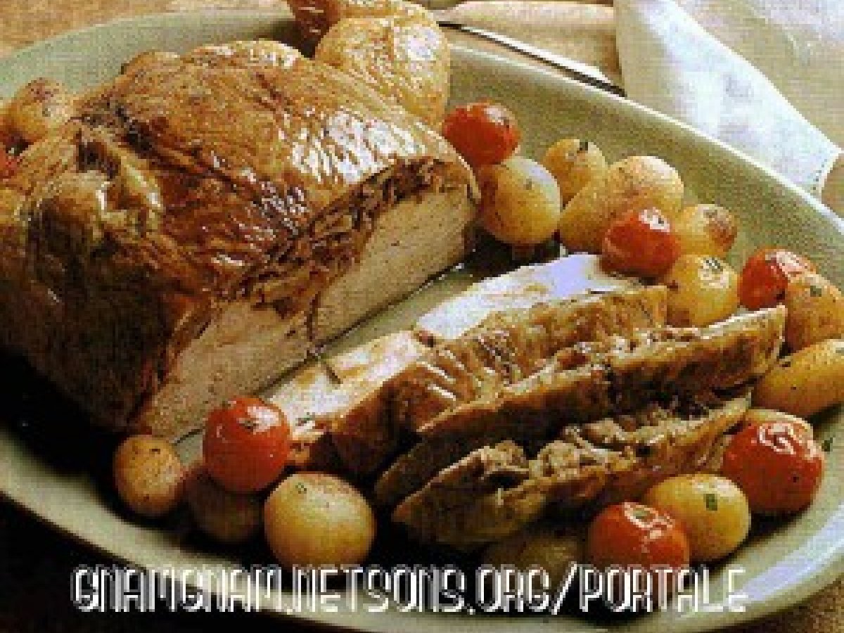 Pollo ripieno di funghi e noci
