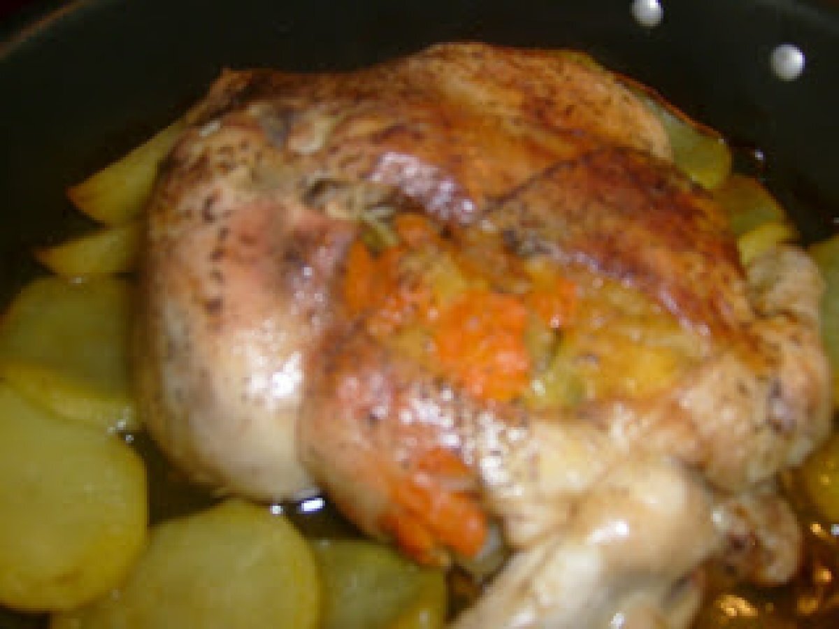 Pollo ripieno di verdure