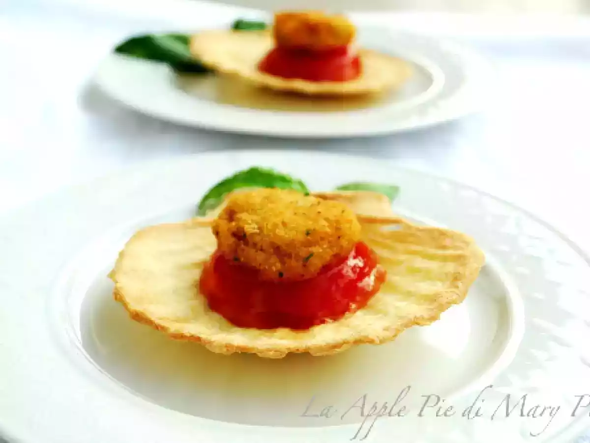 Polpette di baccalà in conchiglie di briséé con gelatina di pomodoro - foto 3