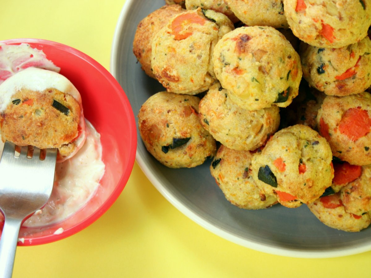 Polpette di verdure con salsa yogurt al curry