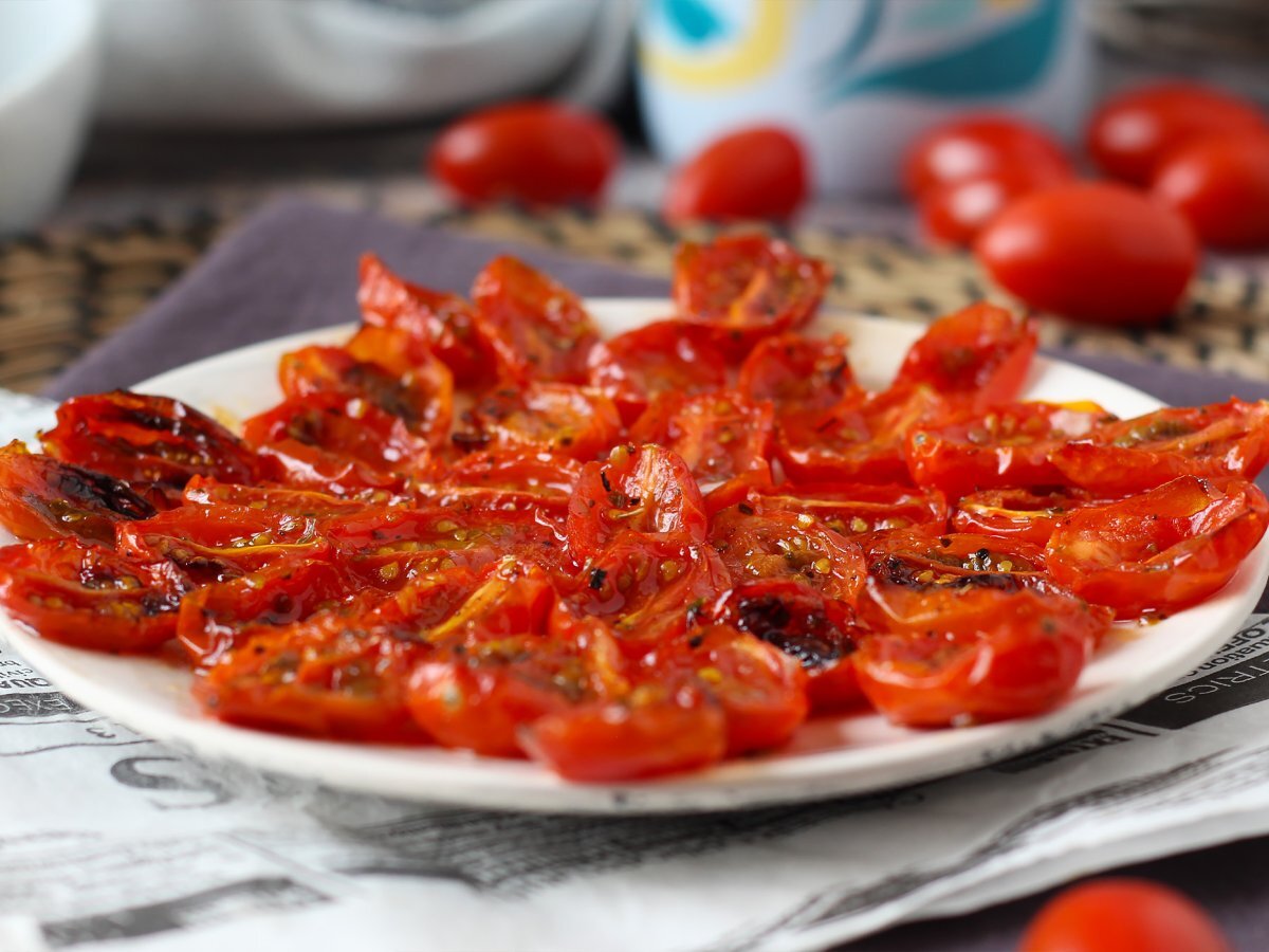 Pomodorini confit in friggitrice ad aria