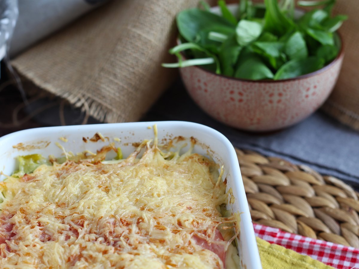 Porri gratinati con prosciutto e formaggio - foto 5