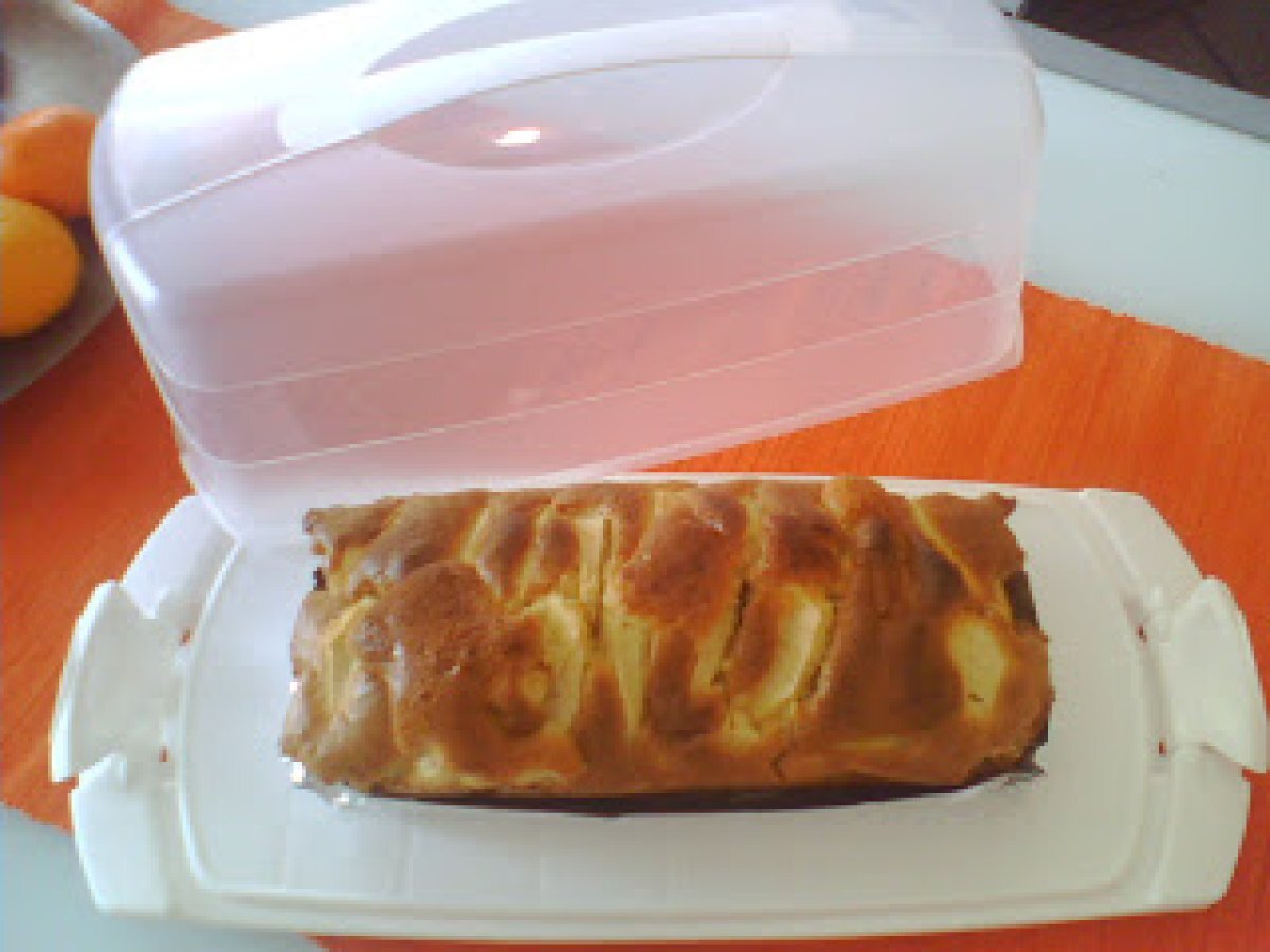 PORTA TORTA RETTANGOLARE CON PLUM CACKE DI MELE ALLA CANNELLA, foto 1