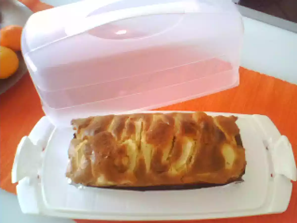 PORTA TORTA RETTANGOLARE CON PLUM CACKE DI MELE ALLA CANNELLA