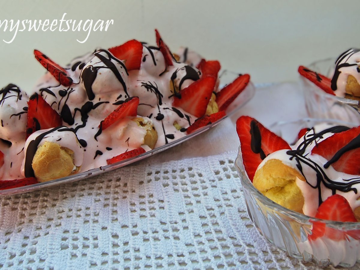 Profiterole ultra rapido alle fragole