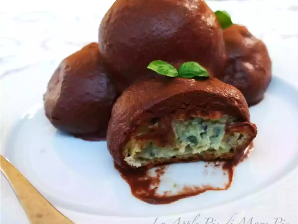 Profiteroles con crema al cioccolato bianco e basilico - foto 2