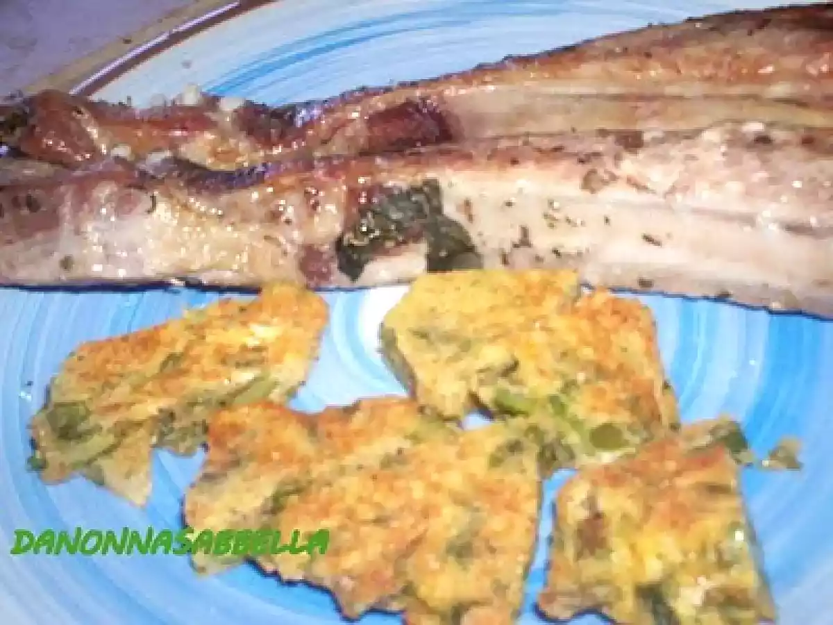 PUNTINE DI MAIALE AL FORNO CON BOCCONCINI DI FRITTATA AGLI ASPARAGI