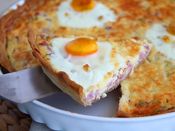 Quiche con uova e prosciutto