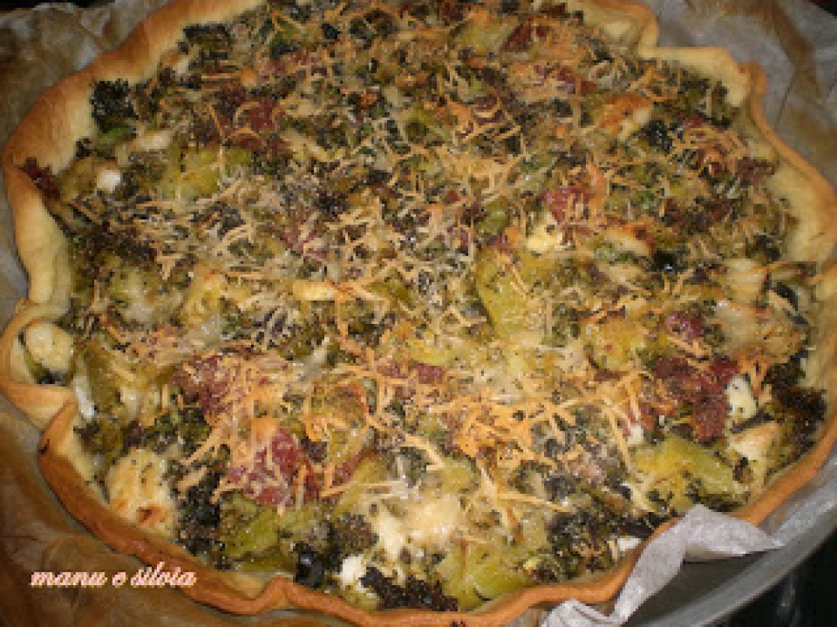 Quiche di broccoli e salame