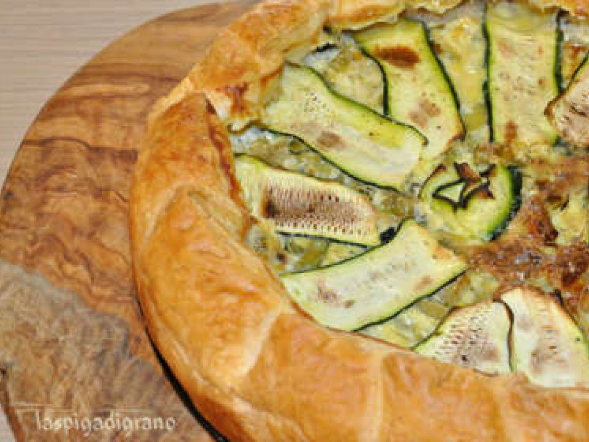 Quiche porri, zucchine e gamberetti