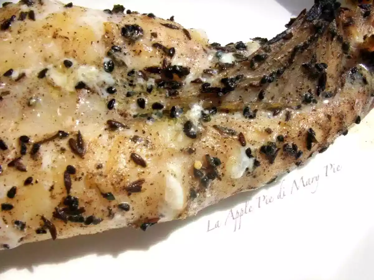 RANA PESCATRICE IN MARINATA DI CUMINO, NIGELLA E PEPE NERO