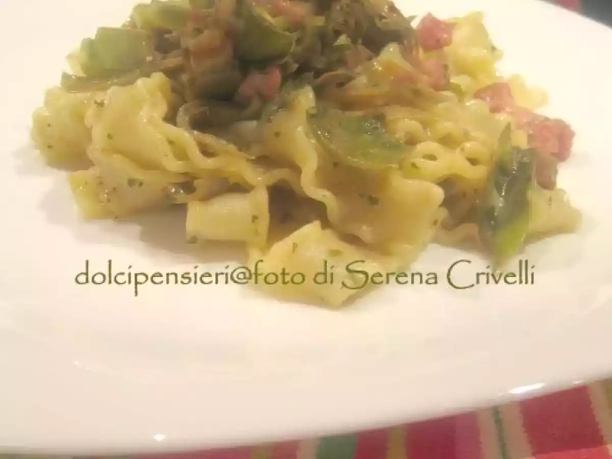REGINETTE PORRI, PANCETTA E CARCIOFI di Dolcipensieri