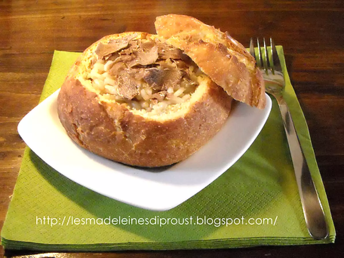 Riso al tartufo in pagnotta.