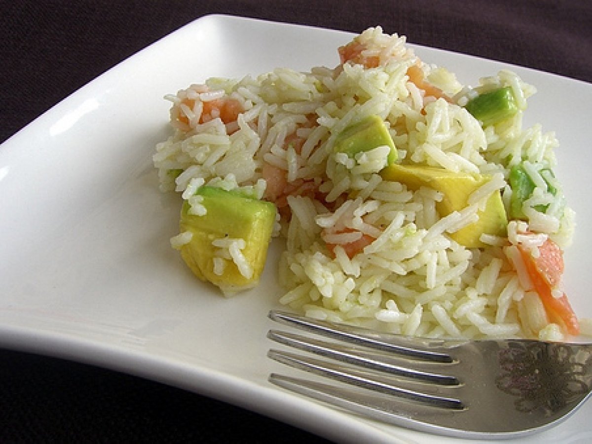 Riso Basmati con avocado e salmone