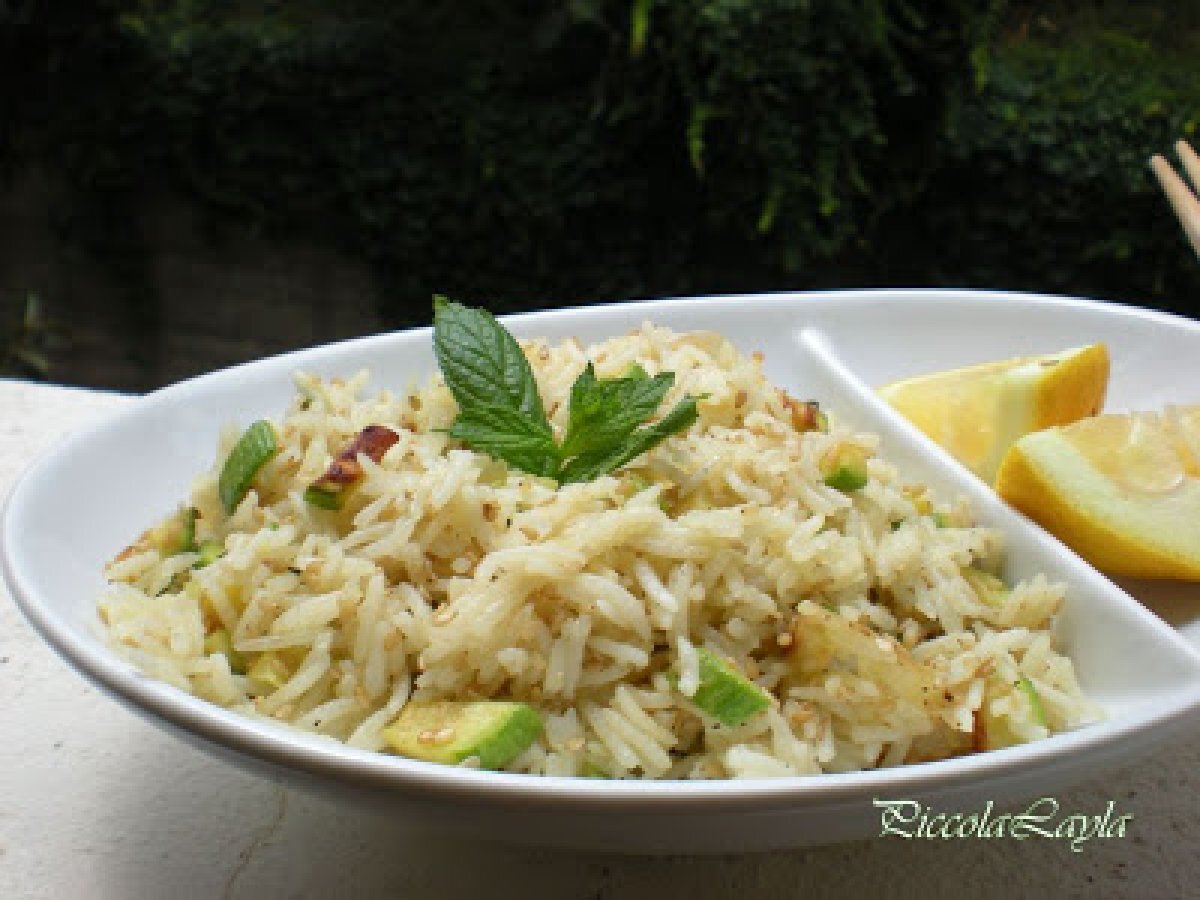 Riso Basmati con Zucchine Sesamo tostato e Menta