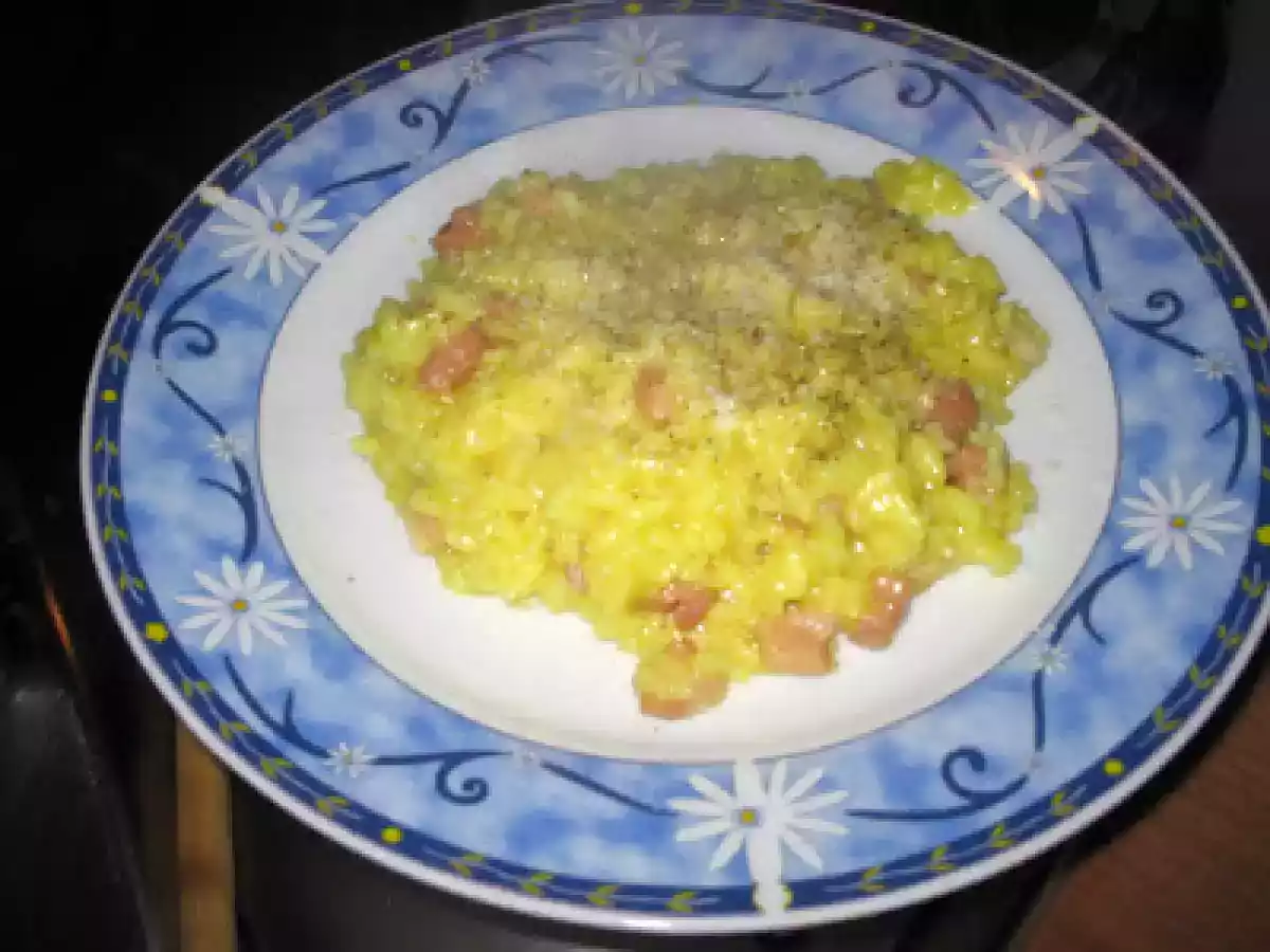 Riso con pancetta e zafferano