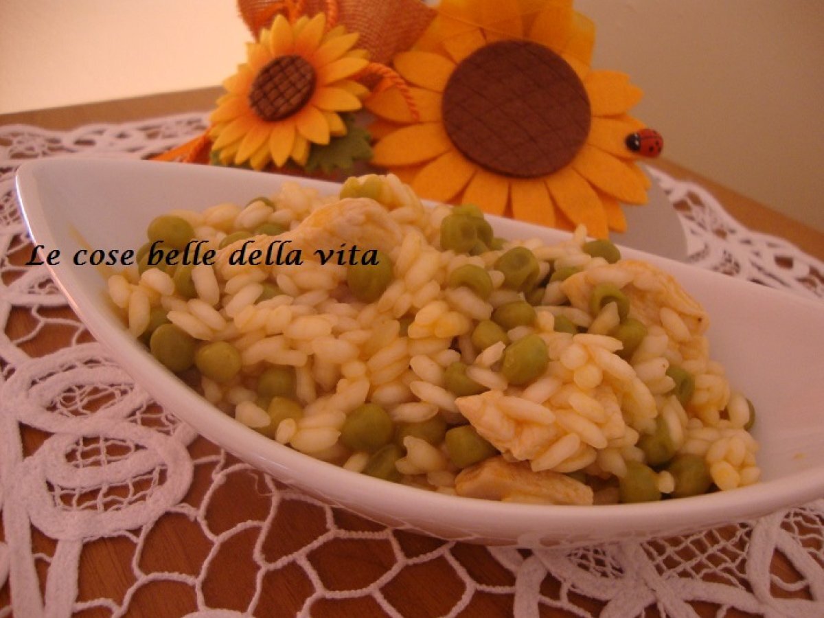 Riso con piselli e pollo