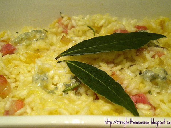 Riso gratinato con pere, pancetta e gorgonzola, foto 2
