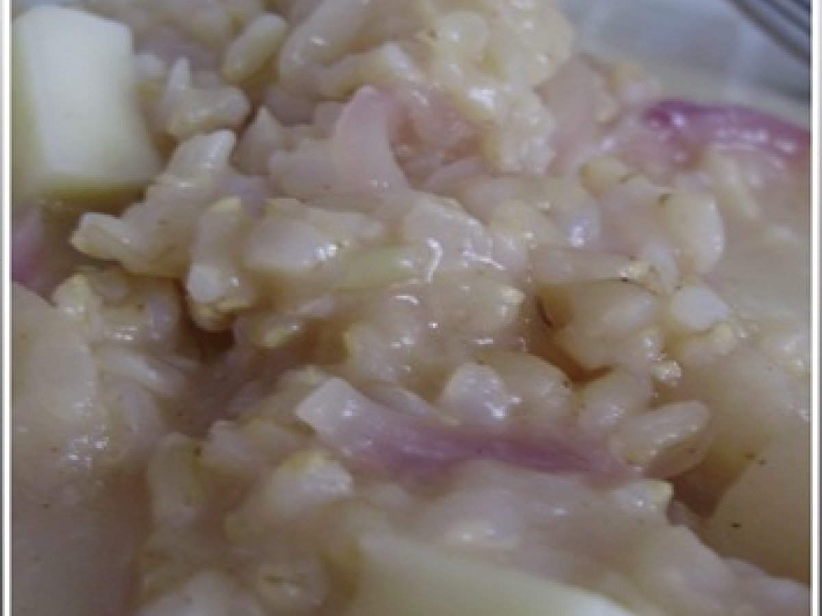 Riso integrale alle pere e asiago e ingresso su FB