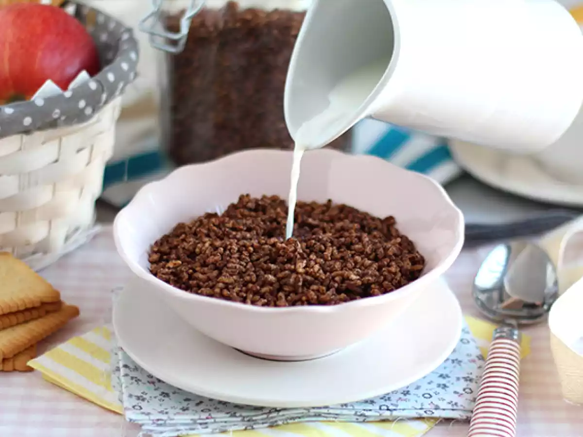 Riso soffiato al cioccolato - cereali simil Coco pops