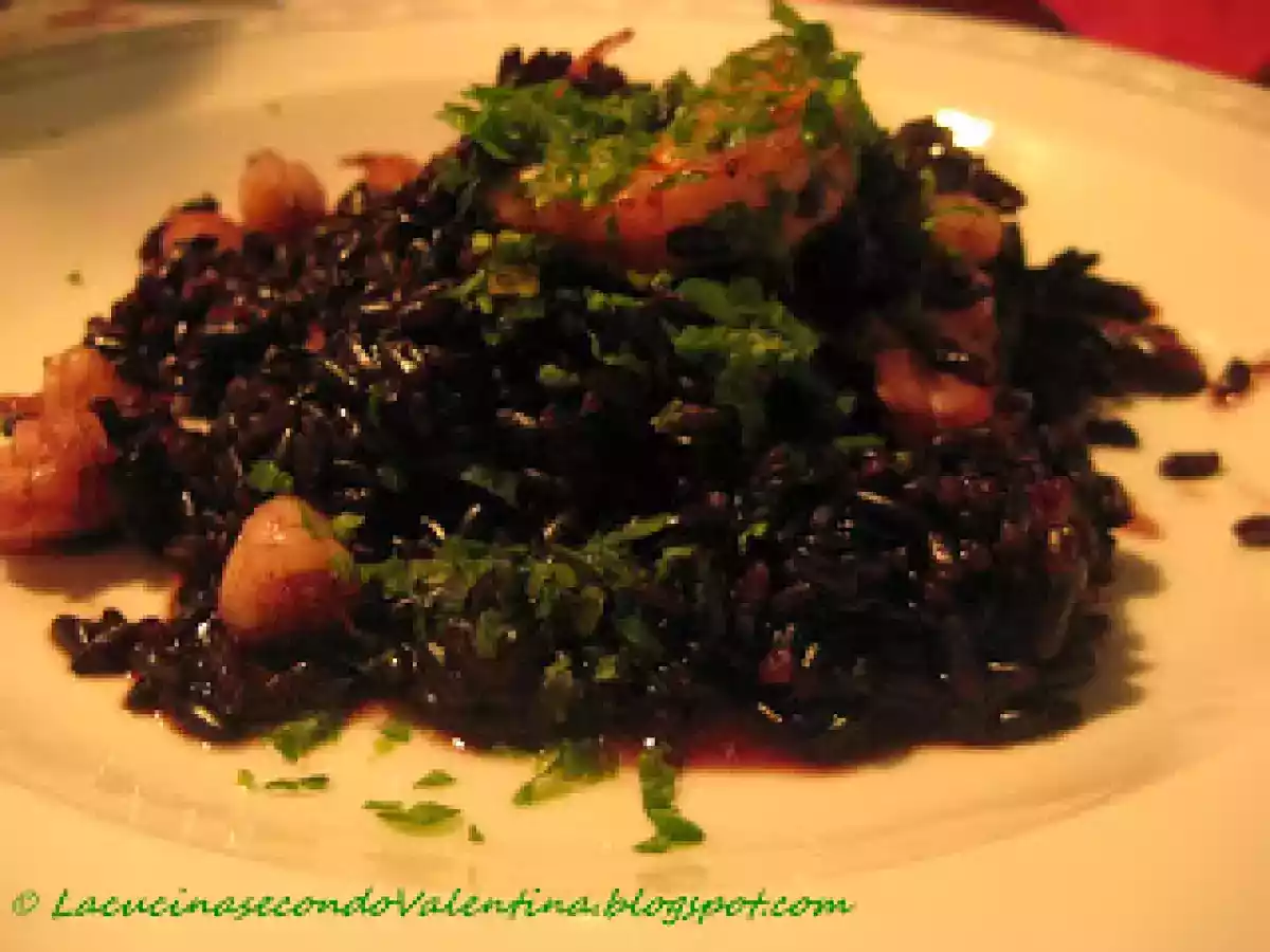 Riso Venere con gamberi