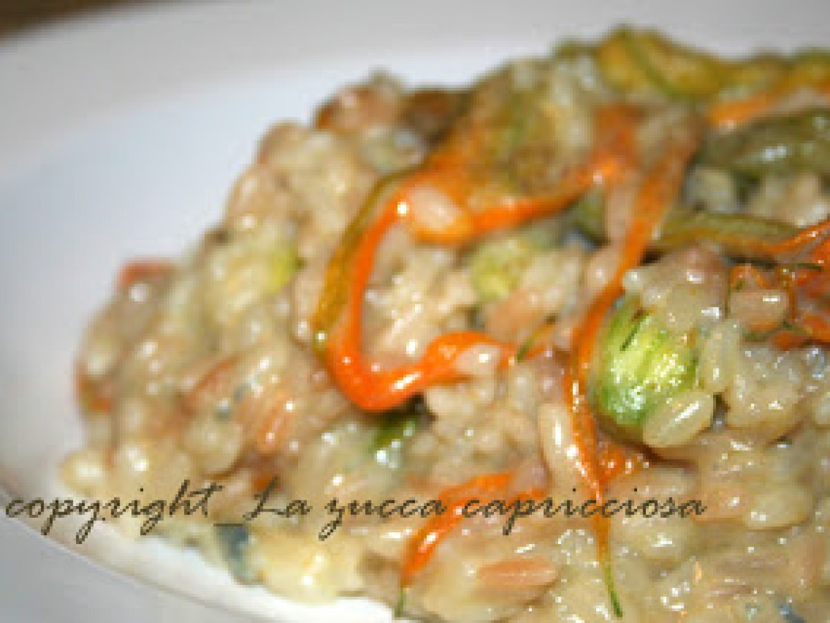 Risotto ai fiori di zucca e crema di gorgonzola piccante - foto 2