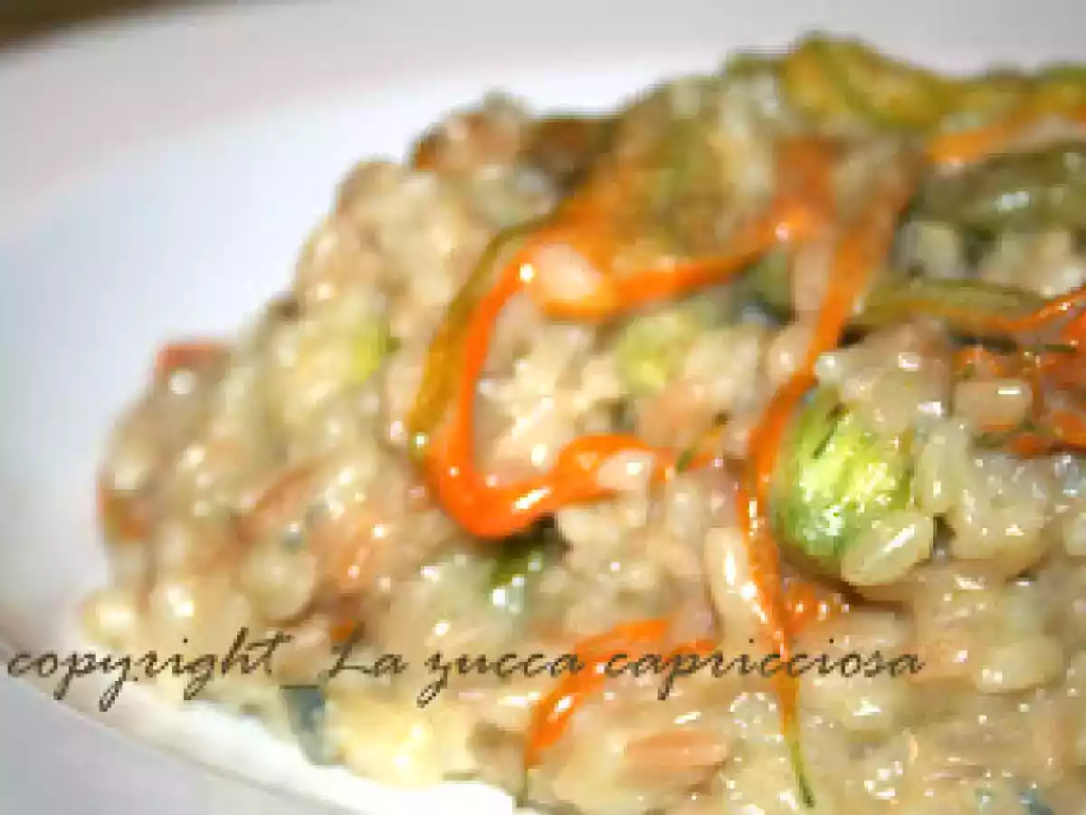 Risotto ai fiori di zucca e crema di gorgonzola piccante - foto 2