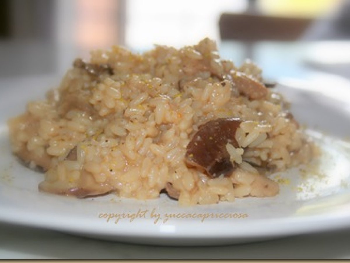 Risotto ai funghi con granella di noci e mandorle - foto 2