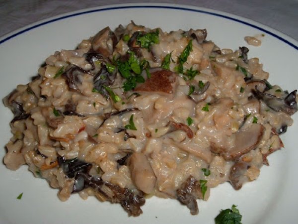 Risotto ai funghi con menta e robiola