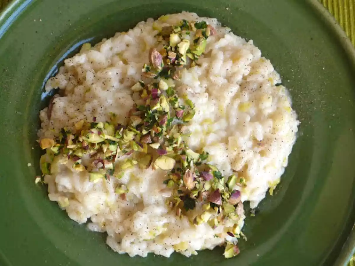 Risotto ai porri e pistacchi