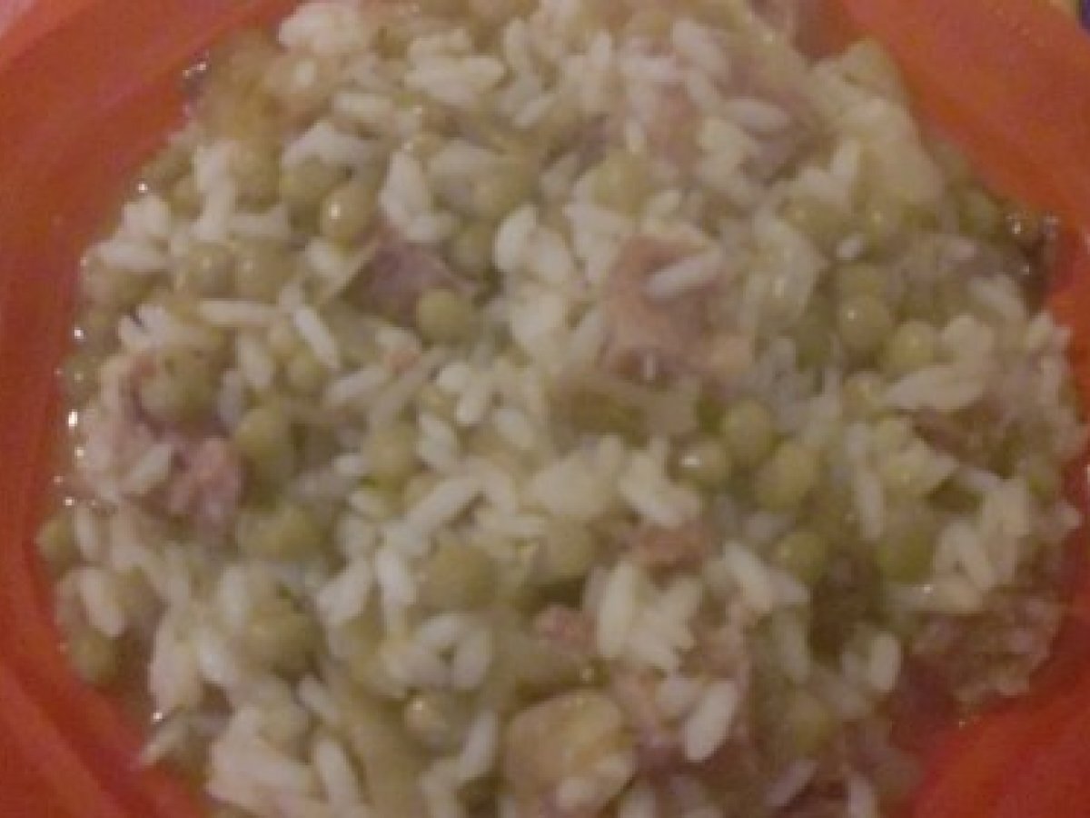 Risotto al cotechino e piselli